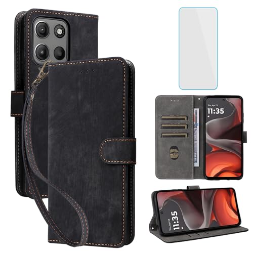 Étui portefeuille Motorola Moto G17 Power avec fente carte béquille et rabat anti-choc