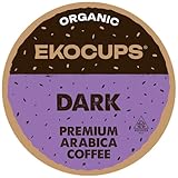 EKOCUPS Artisan Organic Dark Coffee, Dark Roast, in Recyclable Single Serve Cups for Keurig K-cup Brewers, 40 count