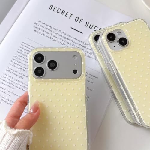 Coque iPhone 17 Pro Max jaune à pois en silicone QLTYPRI - 4