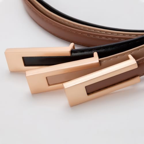 Women's Leather Belts for Jeans Dresses Fashion Gold Buckle Ladies Belt4