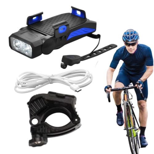 Luz para ciclismo con bocina integrada y faro de alta intensidad para manillar de bicicleta