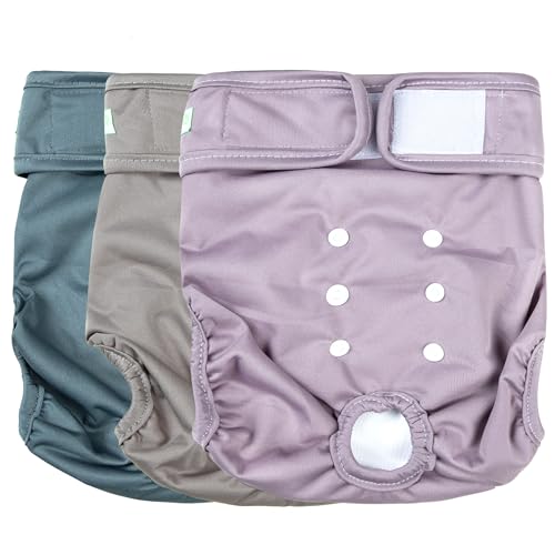 Image of wegreeco Washable Reusable Premium Dog Diapers, Pack of 3, Small Dog Puppy & Doggy Diapers Female, Dog Period Panties Diapers Female in Heat X-Large