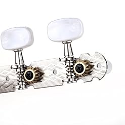 Musiclily Pro Mécaniques 3×3 pour Guitare Classique, Nickel Bouton Ovale Blanc - Les Beatles, Paul McCartney, John Lennon, RIngo Starr, George Harrison Musiclily Pro Mécaniques 3x3 pour Guitare Classique, Nickel Bouton Ovale Blanc – Image 3