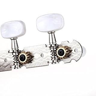 Musiclily Pro Mécaniques 3x3 pour Guitare Classique, Nickel Bouton Ovale Blanc – Image 3