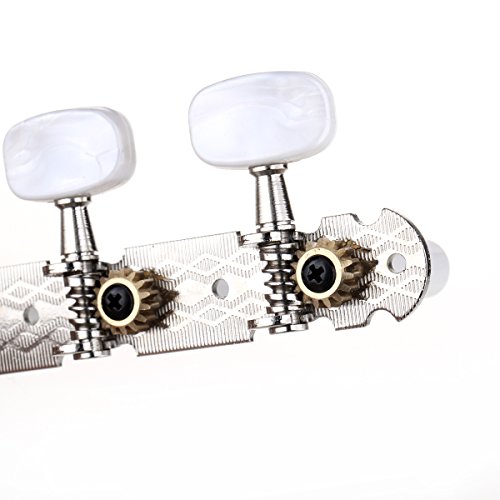 Musiclily Pro Mécaniques 3×3 pour Guitare Classique, Nickel Bouton Ovale Blanc - Les Beatles, Paul McCartney, John Lennon, RIngo Starr, George Harrison Musiclily Pro Mécaniques 3x3 pour Guitare Classique, Nickel Bouton Ovale Blanc – Image 4