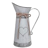 Jarrón rústico de metal galvanizado como una gran decoración de jarrón de regalo para días especiales, especialmente para inauguración de una casa o regalo de boda. Grandes adornos para cumpleaños, cenas a la luz de las velas, comedor, sala de estar, salón, estudio y bar.
