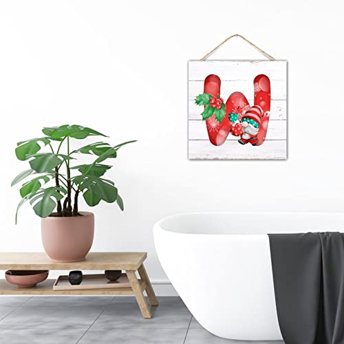 Lettre initiale W de Père Noël panneau en bois rétro suspendre 30cm - 7