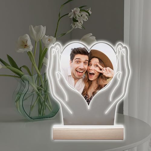 PENCHEAK Personnalisez D'image D'image Illuminant Pour Lui Sa Photo Couple Unique Sur L'acrylique Avec Cadre LED D'éclairage LED – vue 2