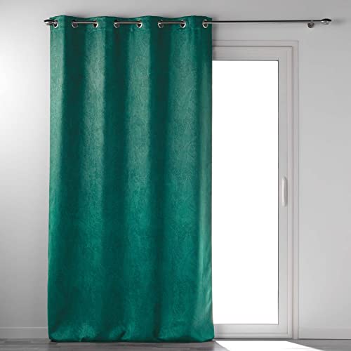 Cortina de terciopelo premium Melodie verde de 135x280 cm con caída elegante 2