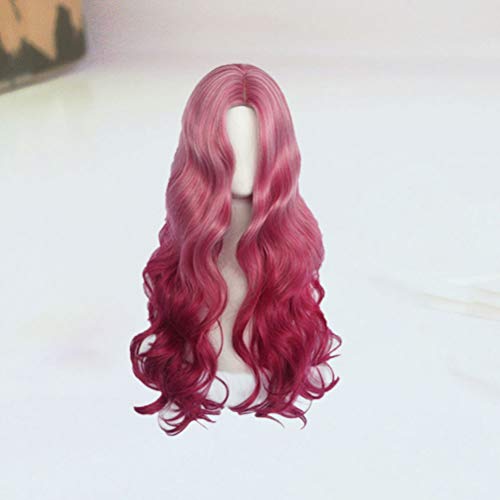 Lurrose 1 unidade perucas femininas peruca comprida encaracolada bainha capacete peruca de fibra de
