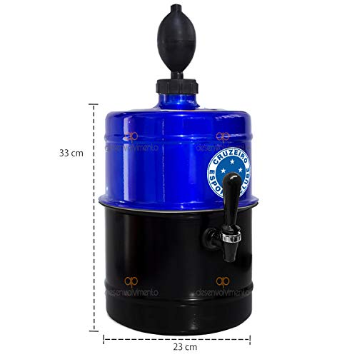 Chopeira Doméstica Torre 5,1 Lt Gremio Azul e Preta Torneira Tipo Italiana