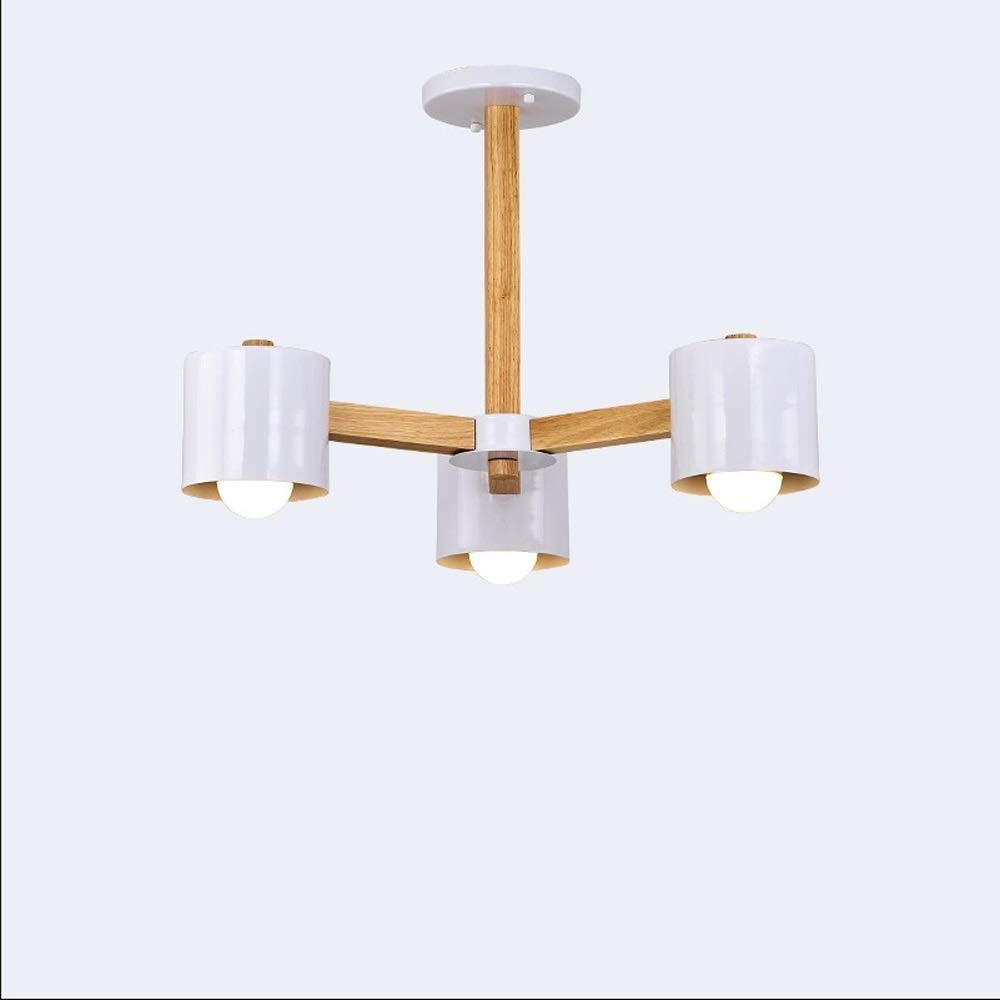 Lámpara de araña de madera con acabados premium y pantalla de metal elegante