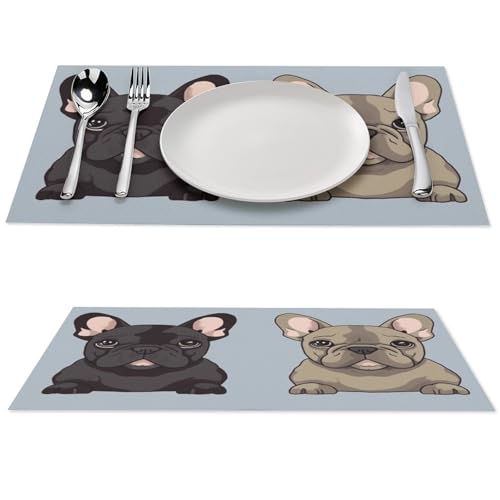 Set de table bouledogue français en PVC résistant : l'excellence d'un décor durable