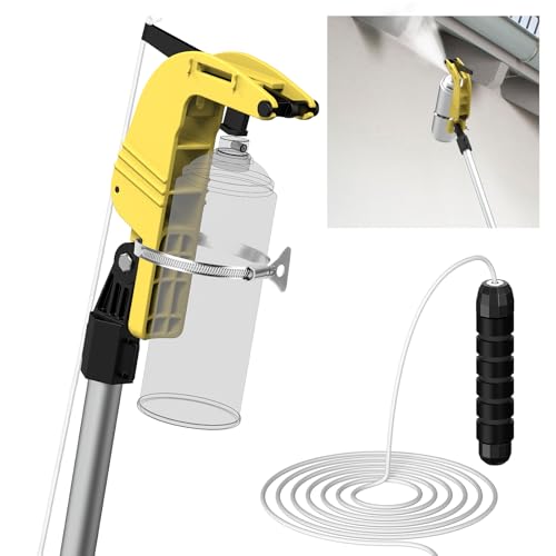 Glosaie Spray Can Extension Pole Adaptor Sprayer Adaptor for Aerosol Can and Powder Duster Adjustable Angle Ideal for Wasp Spray Long Range Spray Paint Window Cleaner Tree Spray