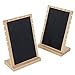 MyGift Modern Bamboo Necklace Jewelry Tabletop Display Boards, Set of 2,Black
