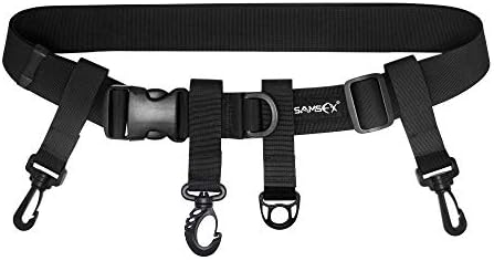 SAMSFX Adjustable Fishing Wading Belt Wader Belts for Surf Casting Kayak Accessories Straps with D Ring and Hook Fits
