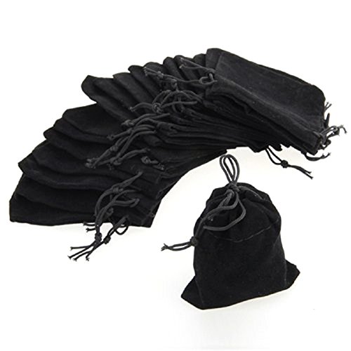 ROSENICE 75pcs Portable langlebig Samtbeutel Tunnelzug Schmuck Beutel Geschenk Beutel Samtsäckchen Schmuck Samtbeutel 9x7cm