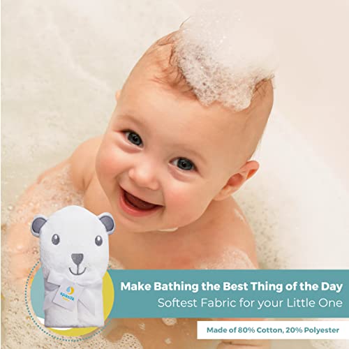 Spasilk Baby Bath Hooded Terry Bear Bath Towel With Ears For Newborns And Infants, Baby Bath Essentials, One Size, Gray Bear #TOP4