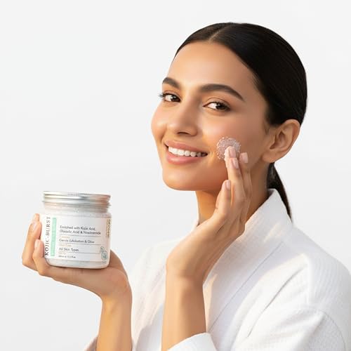 Image of Kojic-Burst Revitalizing Face & Body Scrub | Enriched with Kojic Acid, Glycolic Acid & Niacinamide | Skin Brightening, Exfoliating & Revitalizing - 400ml