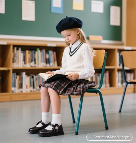 Image of PHIRAMIN Toddler Girl Mary Jane Student Oxford Shoes-Little Girl School Uniform Shoes for Wedding Party
