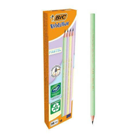 BIC Evolution Pastel Pencils, Case of 12, Splinter-free, Chew Resistant, Easy to Open