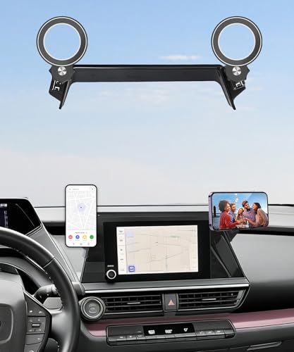 AbeeyGeomarn Car Phone Holder for Toyota Prius 2023 2024 2025 2026 Accessories Apply to 8 Inch Touch Screen Fixed Clip MagSafe Passenger Cell Phone Mount Handsfree 360° Rotation