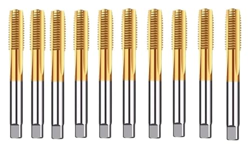 ainih M2-M24 Thread Tap Ti Coated Machine Plug Tap High Speed Metric Straight Flute Thread Screw Tap Hand Tools
