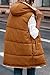 PRETTYGARDEN Womens 2025 Fall Reversible Long Vests Sleeveless Fleece Jacket Zip Up Hoodie Pockets Warm Coat Winter Clothing (Brown,Large)
