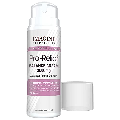 Image of Bio-Identical Progesterone Cream, 3000mg per Bottle, 50% More Large Value Size, Micronized USP from Wild Yam, 20mg per Pump, 150 Pumps per Bottle, USA Mix & Fill, Prog-Relief Cream, Paraben-Free