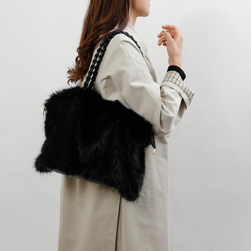 Sac fourre-tout d'hiver moelleux noir pour le bureau - 3