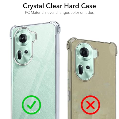 Image of Jkobi Shockproof Crystal-Clear Back Cover for Oppo Reno11 5G (Anti Yellow Case | Drop & Camera Protection | Hard Polycarbonate)