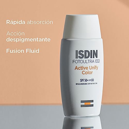 FotoUltra-100-ISDIN-Active-Unify-Color-SPF-50-Protector-solar-facial-Aclara-y-unifica-el-tono-de-piel-50-ml