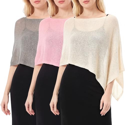 Image of Women Sheer Poncho Shrug Summer Sheer Blouse Top Lightweight Poncho Bolero for Evening Dress