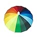 Produktbild ThreeH Winddichter Regenschirm 16 Bone Leichter Reise Sonnenschirm Doppel Automatik Langstock Regenschirm für Männer und Frauen KS20 Regenbogen