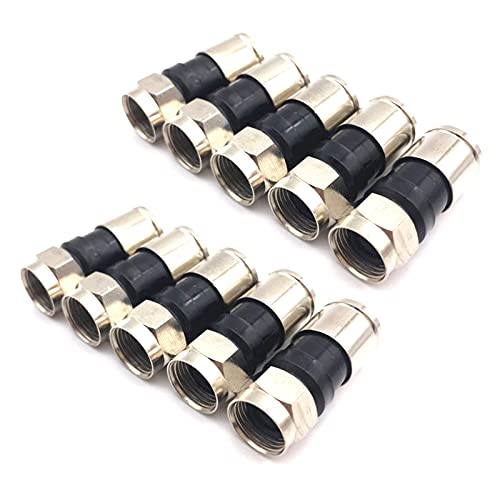 10 Uds Coaxial 75-5 RG6 F tipo conector de enchufe coaxial de sello a presión de compresión para conector eléctrico de cable virgen Sky Satellite