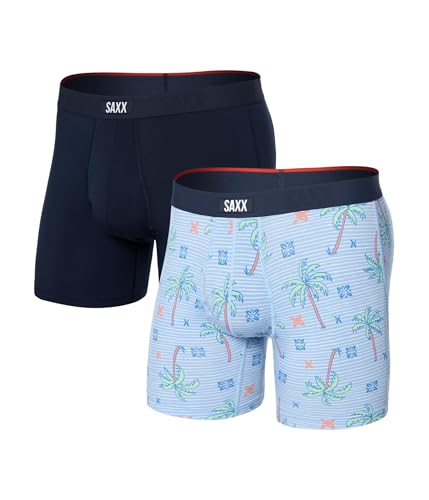 SAXX Underwear Co. Men's Underwear with Pouch Vibe Xtra Boxer Brief Fly 2Pk