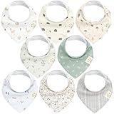 Pack de 8 Pañuelos Triangulares Bebé Niño, Niña - Baberos Bandana Unisex,...