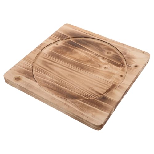 BESPORTBLE 木製鍋敷き ノンスリップ耐熱トリベット キッチンテーブルプロテクター 多用途木製ホットポットマット 炭火ストーブ用装飾的な卓