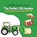 Big Country Toys Tractor & Implements, 1:20 Scale, Toy Tractor with Hay Bale and Bucket Attachment, Working Doors, Green, Ages 3 and Up…