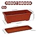 OSMOFUZE 6 Packs Window Box Planter, 17 Inches Flower Window Box Rectangular Plastic Vegetable Planters with Trays for Windowsill, Patio, Garden, Balcony, Brick Red