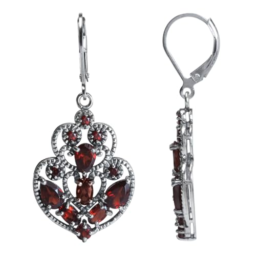 Silvershake 5.8ct. Natural Garnet 925 Sterling Silver Filigree Victorian Style