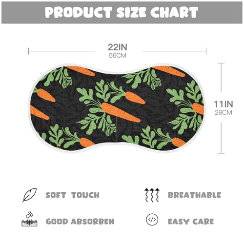 Muslin Burp Cloth for Baby 2PCS Carrots Black Super Absorbent Burping Cloths, Bibs for Newborn Boys Girls4