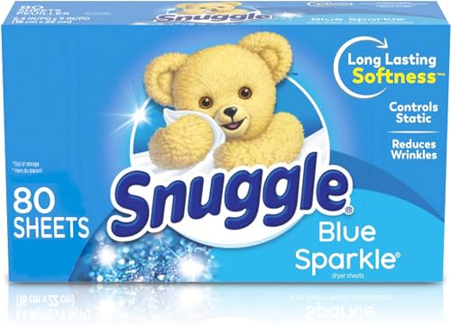 Snuggle 240 Dryer Sheets - Blue Sparkle (3 Packs of 80 Sheets)