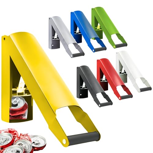 Wall Mounted Can Crusher Yellow – Heavy Duty Can Crushers for Recycling Compactor for Seltzer Soda Beer Cans Plastic Bottle Crusher Smasher Can Aluminum Can Crusher for Recycling Can