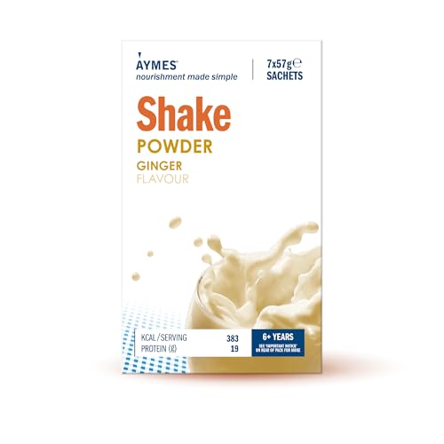 AYMES - High Protein Nutritional Powder Shakes - Ginger - 7 Servings - Milkshake-Style Drink Mix - Gluten Free, Vegetarian, Halal & Kosher Suitable - For Ages 3+ and Adults