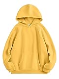ANRABESS Women Hoodies Oversized Fleece Long Sleeve Comfy Casual Basic Pullover Sweatshirts 2025 Fall Outfits Y2K Clothes Yellow Medium
