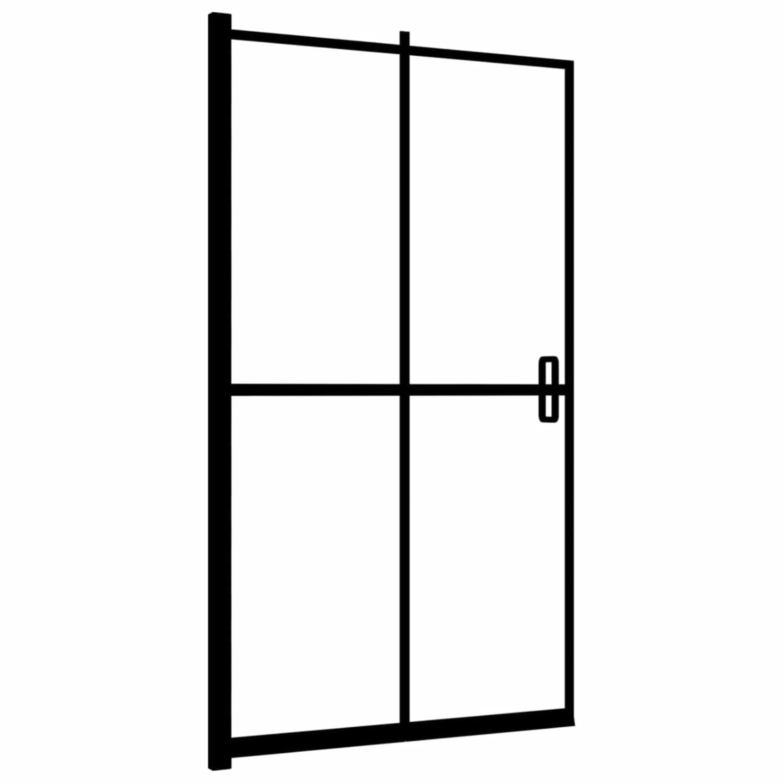 Mampara de Ducha Plegable ESG Negro 100x140 cm Plato De Ducha Mampara BañEra