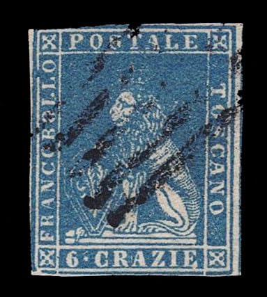 1857 ASI - Granducato di Toscana - 6 crazie SAS.15 usato
