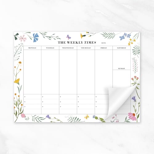 Weekly Planner Pad B5 60 Undated Tear-Off Sheets 24.5 x 17.5CM Colorful
