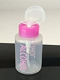 Beauticom 6 Oz Pink Push Down Alcohol Labeled Dispenser Empty Bottle